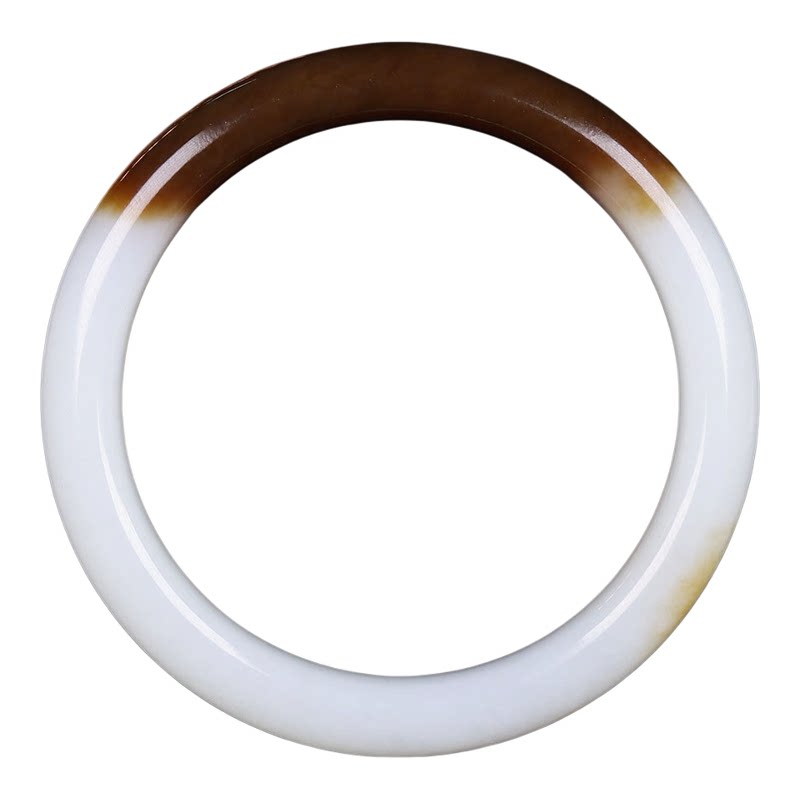 (古晨珠宝) 新疆和田玉且末羊脂糖白玉手镯玉镯腕间优雅59mm57g