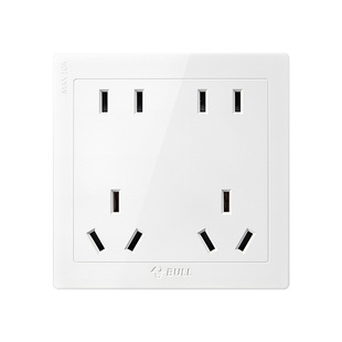 公牛十孔插座面板86型暗装错位双五孔厨房电源10A多孔墙壁二三插