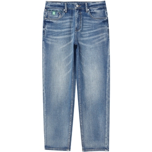 杰克琼斯男装潮高街休闲猫须水洗亲肤九分牛仔裤男款裤子2025年夏