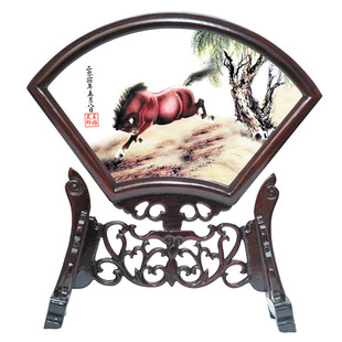 吉祥童子马宝宝出生礼物定制胎毛绣胎毛画婴儿纪念品金戈铁马2014