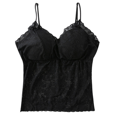 加大码带胸垫蕾丝吊带文胸可外穿