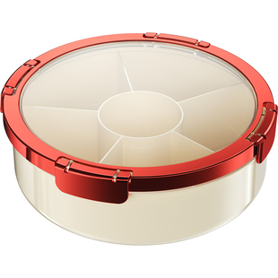 旋转干果盘2026新款客厅家用轻奢高端结婚乔迁糖果瓜子坚果密封盒