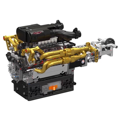 国产积木MOC女武神V12发动机模型