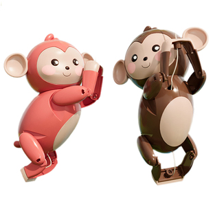 会爬绳小猴子创意趣味儿童玩具宝宝拉线绳发声猴爬绳子的好玩抖音