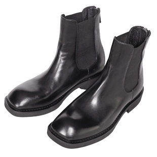 大牌走秀款方头切尔西靴套筒男厚底高筒男靴子高帮鞋真皮加绒2025