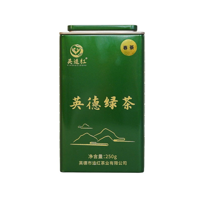英追红英德绿茶250g罐装 梅占春茶高山云雾炒青浓香回甘送礼茶叶