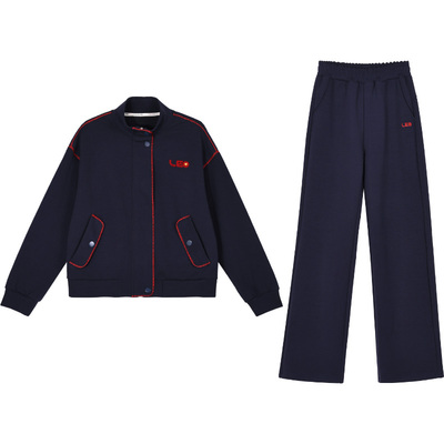 立领长袖休闲运动套装