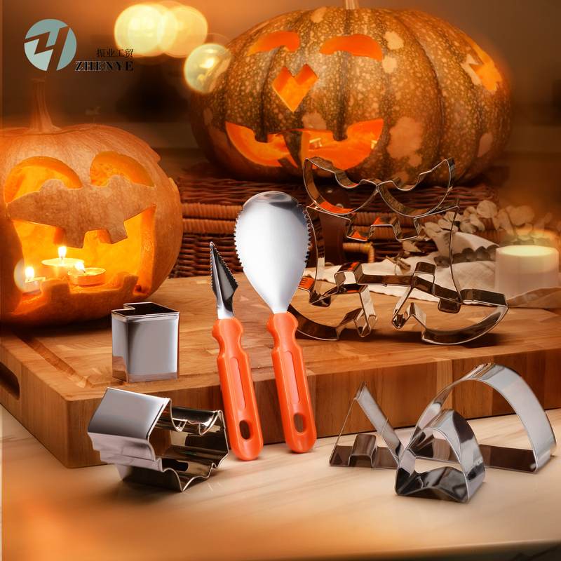 Halloween南瓜雕刻套装12件套南瓜灯不锈钢雕刻模具DIY工具