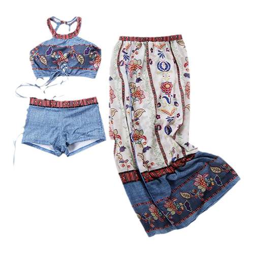 情侣泳衣三件套比基尼性感套装情侣款温泉泳装海边度假沙滩裤男