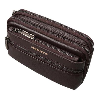 MENNYO大容量手机腰包手机包真皮