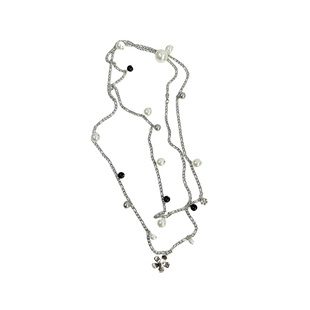 atmshop仿珍珠花朵时髦小香风气质长项链轻奢高级多层叠戴毛衣链