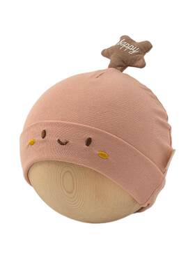 卡通星星胎帽新生儿护囟门