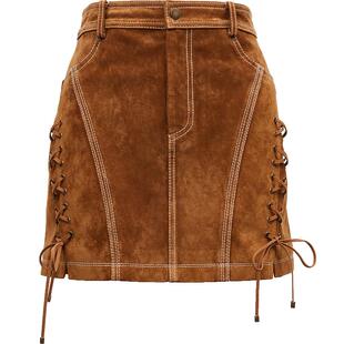 【ONLY奥莱】春季新款时尚设计感高腰皮裙短裙半身裙女