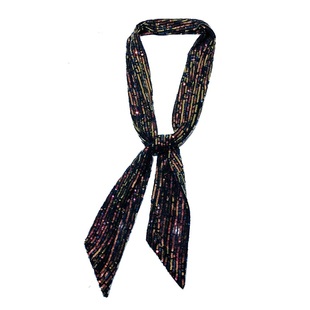 韩国复古多用百搭女丝巾长条细窄围巾亮片小领巾腰带领带装饰飘巾