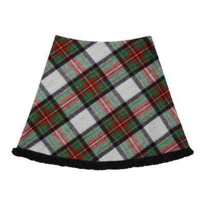 经典格纹毛边高腰半身裙