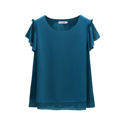 大码宽松雪纺衫女漂亮套装