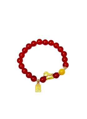 马年本命年小马手链红玛瑙手串女