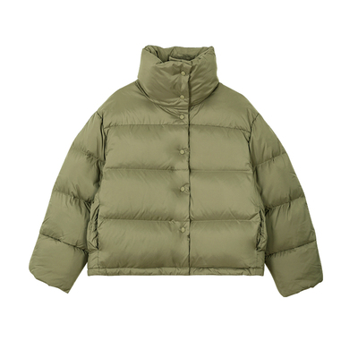 BLANK LABEL 300G充绒短款立领羽绒服女白鸭绒保暖加厚面包服外套