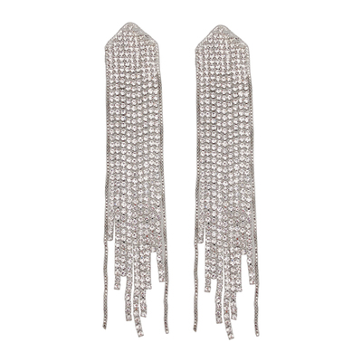 耳边铛227超闪长款耳夹流苏耳环