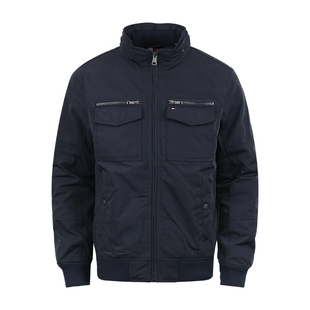 tommy汤米男士外套隐藏帽拉链棉服时尚新款秋冬保暖休闲男装上衣