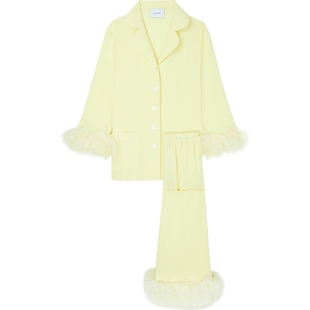 【折扣】Sleeper 夏季女羽毛边饰斜纹布睡衣套装