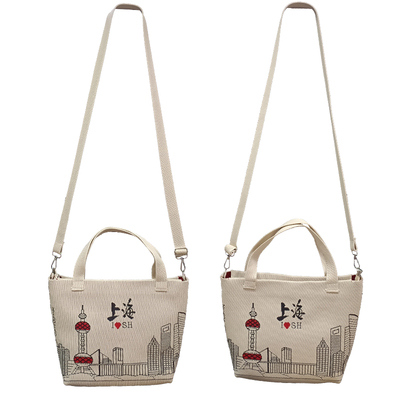 爱上海帆布包熊猫时尚女包单肩挎