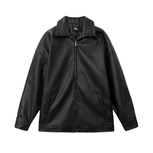 MRCYC痞帅皮衣外套男士春季新款潮流韩系PU皮休闲棒球服机车夹克