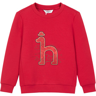 hazzys哈吉斯童装男童卫衣26春季新中大童莱卡弹力新年款红色上衣