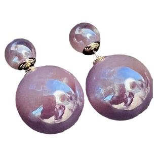 耳饰2023新款爆款彩色人鱼姬珍珠前后两戴款时尚耳环女银针高级感