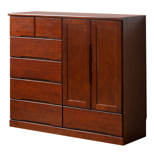 斗柜卧室带门简约现代收纳柜抽屉柜客厅柜子靠墙储物柜五斗柜实木