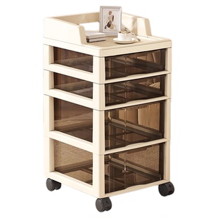 小推车置物架家用落地零食收纳办公室桌下抽屉式分层杂物储物柜子