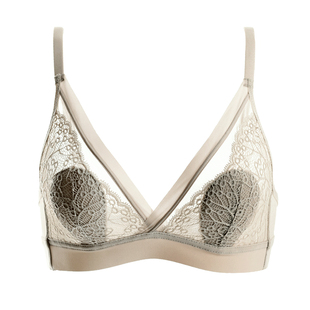 性感超薄无钢圈内衣女夏薄款小胸聚拢文胸美背蕾丝大胸显小胸罩