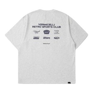 VMCL后背运动元素小徽章宽松圆领情侣短袖T恤男女24SS vermicelli