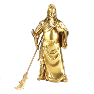 铜关公摆件客厅装饰品武财神关羽关二爷黄铜塑像武圣乔迁开业礼物