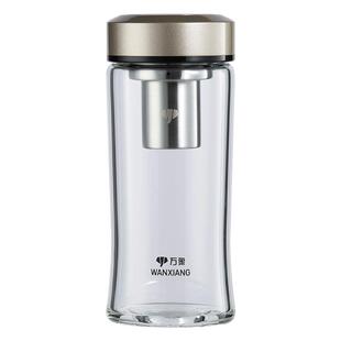 万象玻璃杯单层加厚男士大容量便携泡茶个人专用新款车载水杯子女