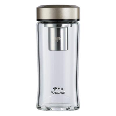 万象玻璃杯单层加厚男士大容量便携泡茶个人专用新款车载水杯子女