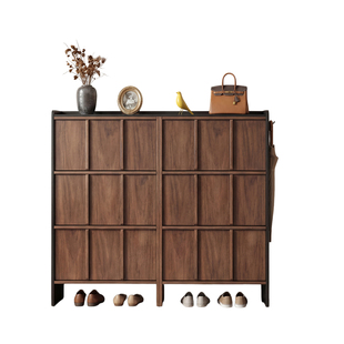 中古风鞋柜翻斗超薄极窄门口入户骨骼线玄关柜一体靠墙收纳储物柜