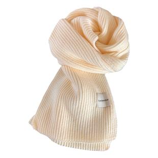 2025年秋冬季新款韩版简约百搭针织围巾女加厚保暖护脖颈防寒百搭