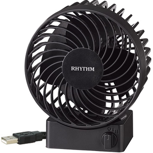 日本进口丽声RHYTHM静音学生大双扇叶大风力USB电脑立式桌面风扇