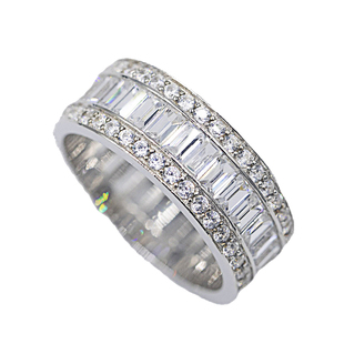 WBJ定制珠宝T方戒指满镶嵌S925银饰品镀金 嘻哈珠宝 hiphop ring