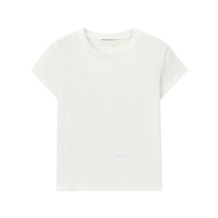 MC三色莱赛尔雪花棉肌理感舒适正肩百搭基础T恤短袖MAISON CECILE