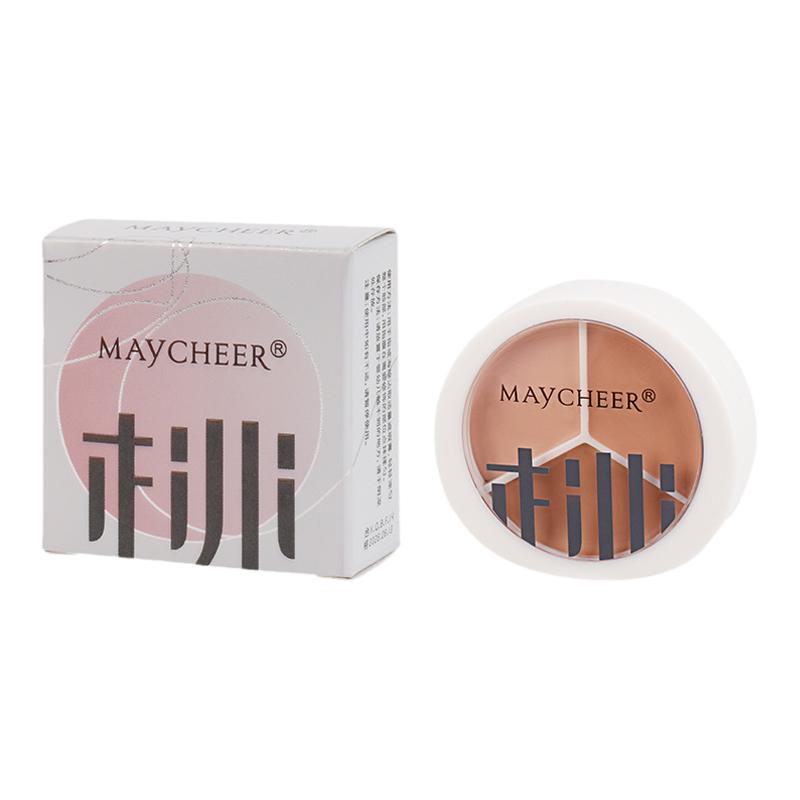 MAYCHEER美茜儿三色奶油遮瑕膏遮盖斑点痘痘印黑眼圈泪沟修容粉底