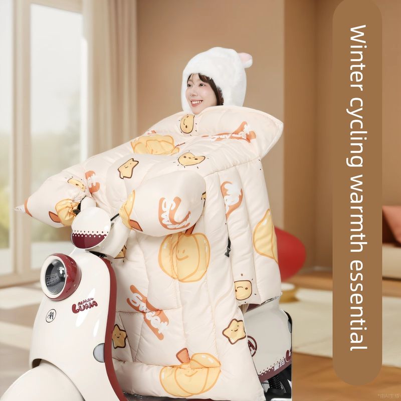 3.4斤加绒加厚法兰绒电动车挡风被秋冬季2025新款防水防寒防风罩