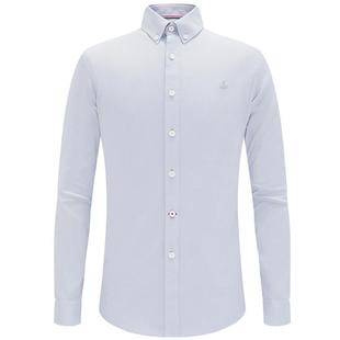 [DP免烫]Navigare意大利小帆船牛津纺衬衫男长袖春秋灰色通勤衬衣