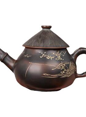 钦州坭兴陶茶壶精品手工渔翁壶