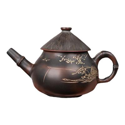 钦州坭兴陶茶壶精品手工渔翁壶