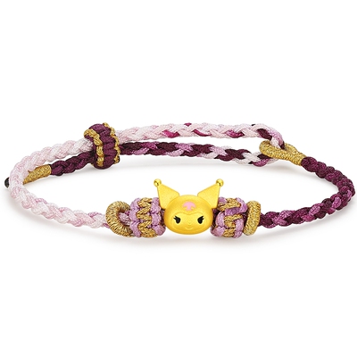 潮宏基三丽鸥酷洛米黄金手链足金手绳硬金小版库洛米生日 B