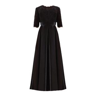 女童黑色公主裙长款钢琴演出服冬儿童乐团合唱礼服学生元旦主持服