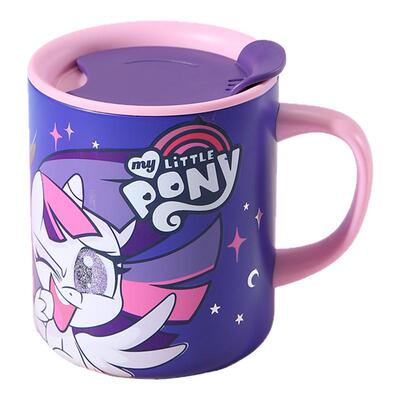 小马宝莉带盖保温奶牛杯带刻度