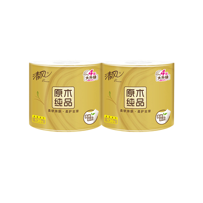 清风金装有芯卷筒纸4层加厚2卷